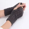 gants d'hiver chauffe mains pour femmes, mitaine en fausse laine tricotée, à la mode, chauds, sans doigts, nouvelle collection
