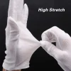 gants de travail en coton blanc pour mains sèches, manutention de film, spa, cérémonie isotoniale, haute commande, ménage, livres, outils, mitaines, 1/5 paires
