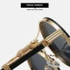 lunettes de soleil en métal de style steampunk pour hommes avec jambes guépard femmes marque de luxe uv400 protection des yeux lunettes de soleil nuances vintage
