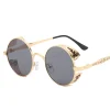 lunettes de soleil rondes steampunk pour hommes femmes vintage rétro gothique punk métal uv400 lunettes de soleil mâle femme lunettes 2025