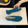 chaussures plates en daim de vache pour femmes, bout rond, semelles souples, loisirs quotidiens, confortables, rétro romain, zapatillas de mujer