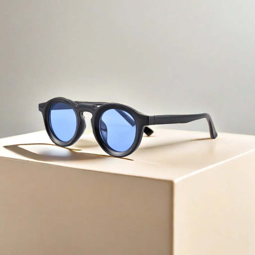 lunettes de soleil rondes pour hommes et femmes, style punk, rétro, tendance, monture transparente, uv400