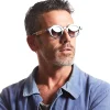 lunettes de soleil rondes pour hommes et femmes, punk, double couleur, uv400, rivets rétro, décoration, tendance, monture de lentille transparente