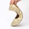 mocassins de ballet en cuir pour femmes, chaussures de marque de luxe, plates, pliables, à la mode, pour bal, mariage
