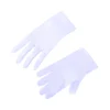 Gants de mariage blancs élégants pour enfants, en Satin brillant, courts, pour robe, gants de danse élastiques, pour fête d&rsquo;anniversaire