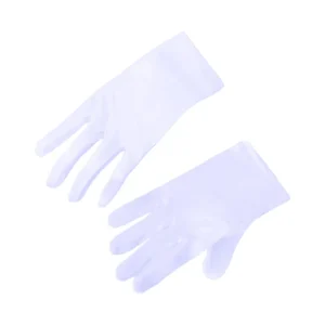 Gants de mariage blancs élégants pour enfants, en Satin brillant, courts, pour robe, gants de danse élastiques, pour fête d&rsquo;anniversaire