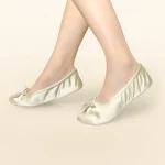 Ballerines élégantes pour femmes, ballerines légères et confortables pour la maison intérieure, avec semelle intérieure en mousse souple et décor à nœud papillon