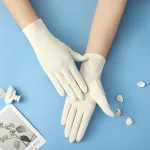 Gants antidérapants à cinq doigts pour écran tactile en coton, couleur unie, mitaines d&rsquo;extérieur pour femmes, gants de conduite, gants de protection solaire d&rsquo;été