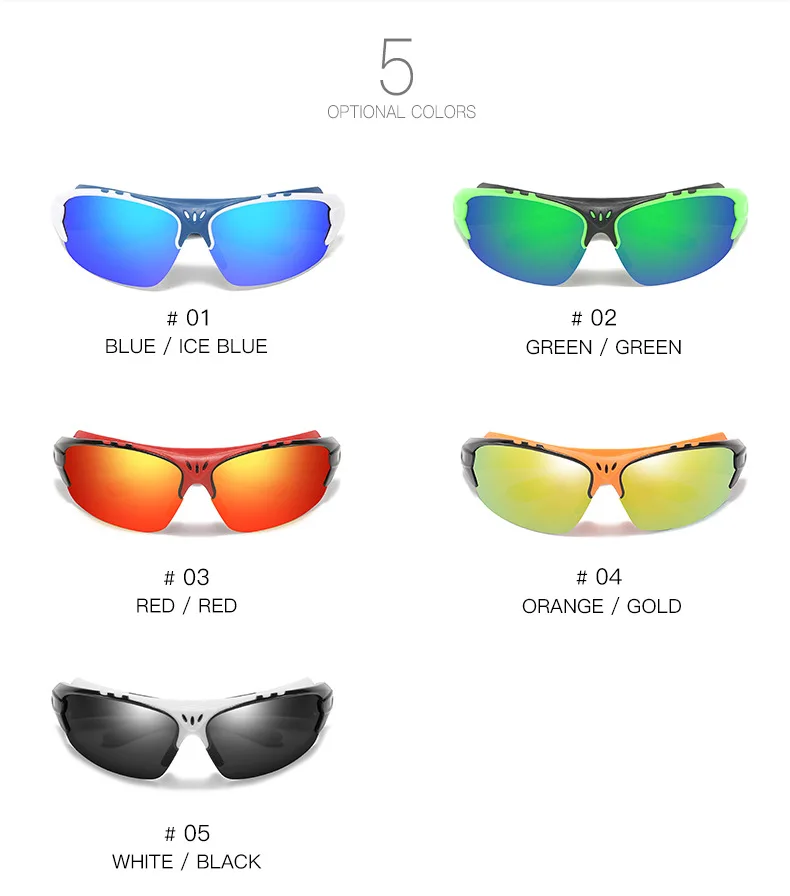 lunettes de soleil hommes femmes sport lunettes de soleil polarisées lunettes lunettes de cyclisme sports de plein air lunettes de soleil moto course pêche