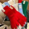 gants en laine et cachemire pour femmes, tricot par câble pour écran tactile, trou pour les doigts, hiver et automne, longueur de poignet chaude, gants classiques, mitaine féminine