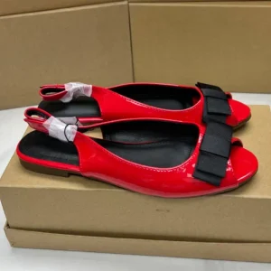 Chaussures plates confortables à semelle souple pour femmes, Slingbacks ouverts pour femmes, décoration de nœud rétro, chaussures solides d’été pour dames, grande taille Chaussures plates confortables à semelle souple pour femmes, Slingbacks ouverts pour femmes, décoration de nœud rétro, chaussures solides d’été pour dames, grande taille