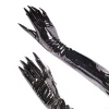 Gants à ongles longs en cuir émaillé, élégants, serrés à haute brillance, pour femmes à la mode, événements serrés et occasions à thème