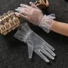 gants courts en tulle pour femmes, mitaines sexy en dentelle, gants à doigts complets, gants de conduite pour dames, mitaines transparentes, gants de mariée de mariage