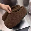 chaussures plates femmes pantoufles en plein air diapositives mules à talons mode pantofle couverture orteil fourrure tongs plate forme haute luxe