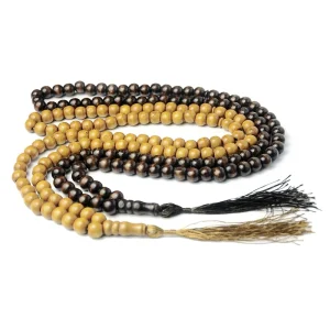 Chapelet de maintien fait à la main de 8mm, 99 perles de prière avec arrêts de perles, perles en bois musulmanes, bijoux religieux pour unisexe, livraison directe