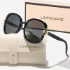 linfemand lunettes de soleil ovales surdimensionnées pour femmes, style élégant et intellectuel, cadeau de vacances préféré pour fête amusante