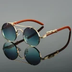Lunettes de soleil rondes Vintage pour hommes et femmes, mode Double pont, nuances multicolores, rétro, marque tendance, Design de luxe