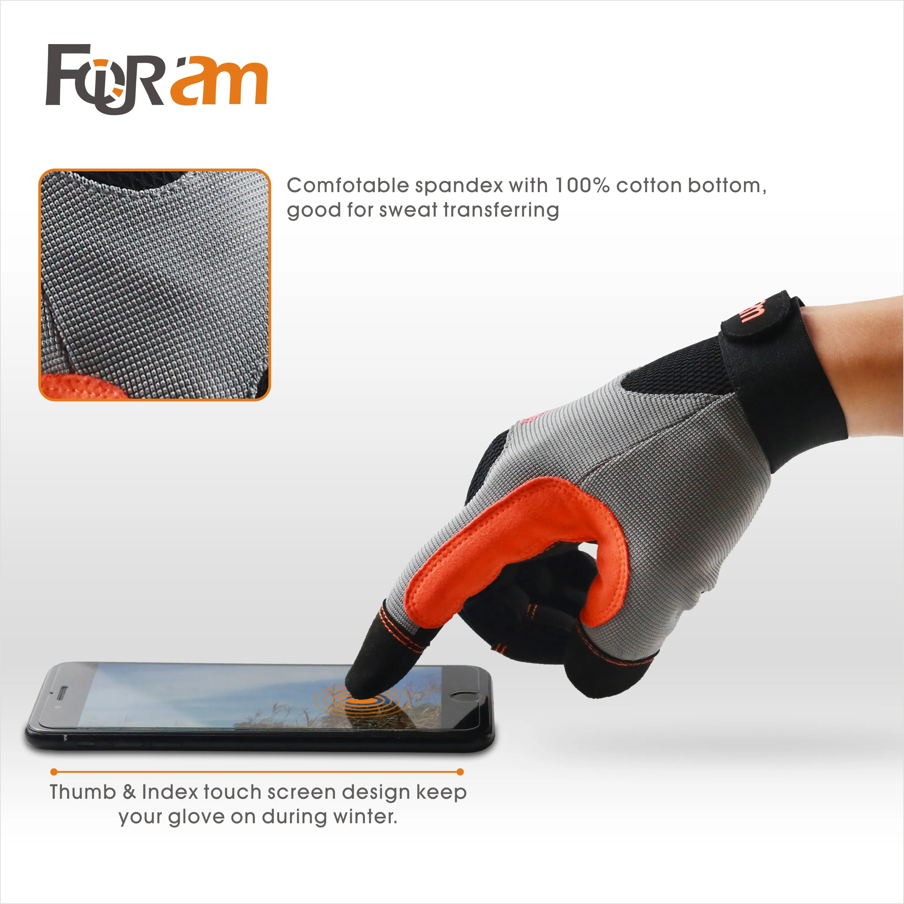 1 paire de gants de travail à haute déxtérité pour hommes et femmes – Écran tactile compatible avec une excellente adhérence pour une utilitaire polyvalent