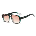 Lunettes de soleil carrées classiques à Double pont pour femmes et hommes, verres océan clairs, tendance, Rivets, UV400