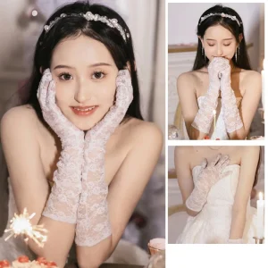 Gants longs en Satin blanc élégant, Vintage, dentelle, gants de mariée, doux, élastiques, mitaines à doigts longs, accessoires pour robe