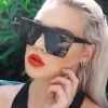 lunettes de soleil carrées surdimensionnées pour femmes, vintage, grande monture, nuances de mode pour femmes/hommes, gafas de sol uv400