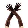 Gants élégants en velours doré pour Cosplay, longs gants élastiques pour garder au chaud, pour spectacle sur scène, gants de fête pour filles