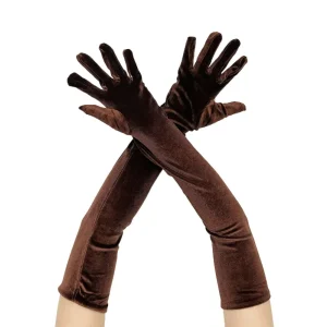 Gants élégants en velours doré pour Cosplay, longs gants élastiques pour garder au chaud, pour spectacle sur scène, gants de fête pour filles