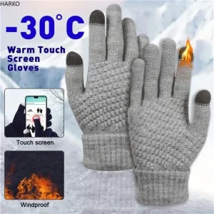 Gants doublés d&rsquo;hiver pour hommes et femmes – Compatible avec écran tactile élastique épais, gants résistants au froid et chauds