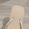 tongs de plage antidérapantes à rayures, semelle souple, pantoufles à la mode pour femmes, couleur unie, streetwear, sandales plates d'été pour filles