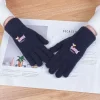 gants d'hiver pour écran tactile pour femmes, design mignon à cinq doigts, chaleur et cyclisme, gants thermiques à la mode pour les déplacements quotidiens