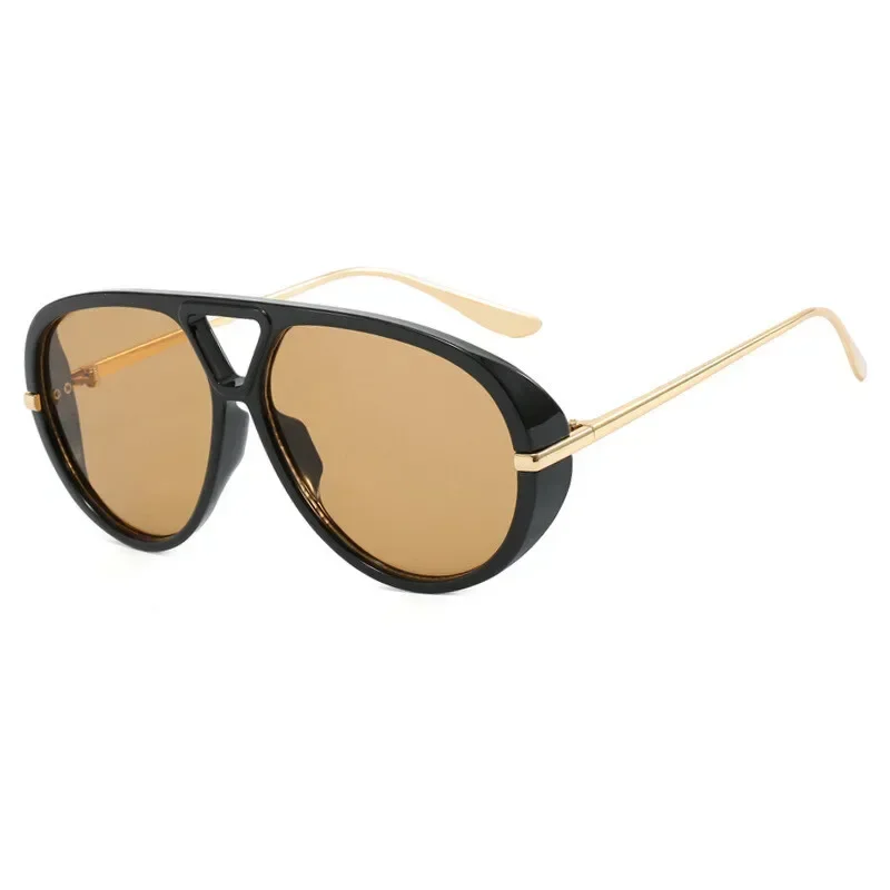 Lunettes de soleil surdimensionnées pour femmes, verres jaunes de grande taille, lunettes de soleil de luxe de styliste, Protection UV