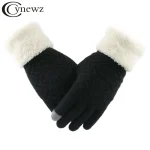 Gants tricotés pour femmes, épais, garde au chaud, doigt complet, doux, extensibles, pour écran tactile, hiver