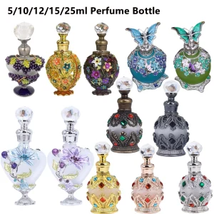 Bouteille de parfum en verre de luxe 5/10/12/15/25ml, pour recharge d&rsquo;huile essentielle, Design arabe, distributeur d&rsquo;huile aromatique Premium, vente en gros