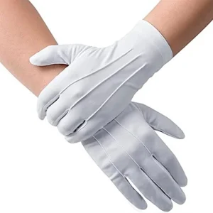 Gants en coton blanc pour hommes, uniforme de smoking formel, mitaines de garde d&rsquo;honneur, Costume de cérémonie de défilé, Cosplay, pièce de monnaie, bijoux, gants de majordome