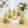 Pot à vin de Style moyen-orient de 12ML, Tube en verre plaqué or, huile essentielle de parfum, bouteilles de parfum séparées