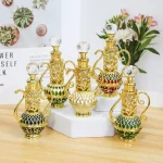 Pot à vin de Style moyen-orient de 12ML, Tube en verre plaqué or, huile essentielle de parfum, bouteilles de parfum séparées