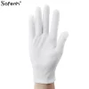 gants en coton blanc à doigt complet pour hommes et femmes, 1 paire, pour serveurs/conducteurs/bijoux/travailleurs, mitaines absorbant la sueur