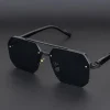 Lunettes de soleil en métal pour hommes, demi-monture carrée, ongles de riz, tendance décontractée, personnalité rétro, mode, lunettes de sport de plein air