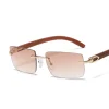 lunettes de soleil hommes femmes lunettes de soleil montures en bois sans monture lunettes noires lunettes de mode gafas de sol