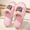 pantoufles ours doux et pelucheux, pantoufles chaudes antidérapantes de dessin animé, chaussures plates épaisses à bout ouvert pour l'hiver, pour la maison