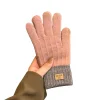 gants en tricot torsadé avec écran tactile pour femmes et filles, chauds, doublés sourire, cadeau d'hiver