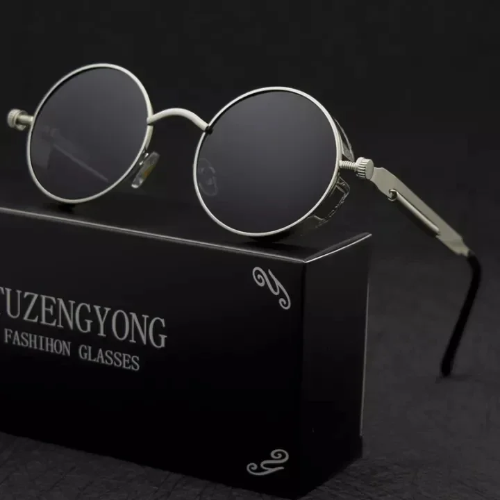 Lunettes de soleil gothiques classiques Steampunk pour hommes et femmes, lunettes rondes Vintage de styliste, lunettes de conduite à la mode UV400