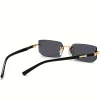 lunettes de soleil rectangulaires sans monture pour hommes et femmes, nuances populaires, petites lunettes de soleil carrées, voyage d'été, mode