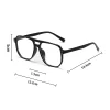 lunettes de soleil carrées rétro pour hommes et femmes, lunettes de soleil polygonales pour femmes, lunettes à double faisceau, mode vintage, noir