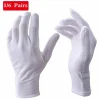gants de protection unisexes en coton blanc, gants de jardinage, avantages de l'environnement, appréciation des bijoux, inspection de la qualité, protection du travail, 1 paire, 6 paires