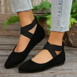 Chaussures plates noires pour femmes, nouvelles chaussures de Ballet légères et élégantes, souples, décontractées pour l&rsquo;extérieur, taille 36-43