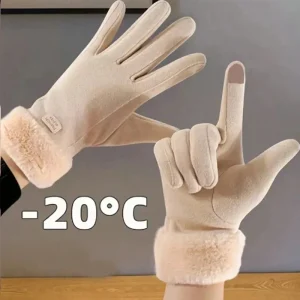 Gants chauds coupe-vent pour femmes, gants d&rsquo;hiver résistants au froid pour écran tactile, gants pour doigts, décorations de noël
