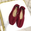 chaussures plates simples et confortables pour femmes, fourrure de lapin en cachemire, peau douce, chaussures de grand mère, nouveau style, automne et hiver
