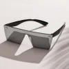 lunettes de soleil carrées à monture surdimensionnée pour femmes, verres décoratifs de style rétro de rue décontractés