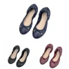 chaussures de ballet en pu à bouche peu profonde pour femmes, ballerines légères à nœud papillon, fil pliable, rouleaux de poulet, chaussures de danse